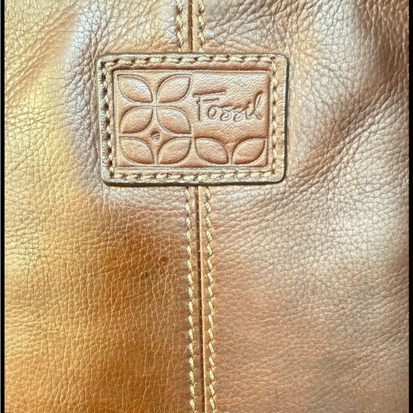 Fossil Dark Brown Pebble Grain Leather Messenger Bag - Picture 7 of 9